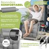 KESSER® Sonnenliege Liegestuhl Klappbar Mit Getränkehalter Gartenstuhl Mit Auflage Polster, Liegestuhl, Extra groß Gartenliege, Verstellbar Rückenlehne Garten Liege mit Kissen-Unterstützung Grau Bild 2