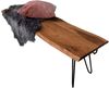 Sitzbank Baumkante 140 cm nussbaum massiv Akazie Hairpin-Gestell schwarz 92369119 Bild 4