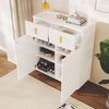 Merax Eleganter Sideboard/Schuhschrank mit Strukturpaneelen, verstellbaren Einlegeböden und vergoldeten Verzierungen, mit Schubladen, weiß Bild 3