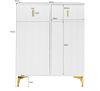 Merax Eleganter Sideboard/Schuhschrank mit Strukturpaneelen, verstellbaren Einlegeböden und vergoldeten Verzierungen, mit Schubladen, weiß Bild 4