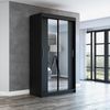 Schwebetürenschrank NEO 2-türig Schrank 120 cm (mit Spiegel) Farbe: Schwarz Bild 2