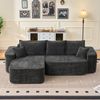 Ecksofa aus Chenille mit flexiblem Modul-System, tiefer Sitzfläche, 262 x 144 x 65 cm, Schwarz Bild 3