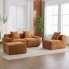 3-Sitzer Ecksofa B 268 x T 102 x H 78 cm, modular mit Kordstoffbezug in Orange Bild 2