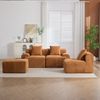 3-Sitzer Ecksofa B 268 x T 102 x H 78 cm, modular mit Kordstoffbezug in Orange Bild 3
