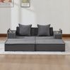 2-Sitzer Sofa aus Cord mit Seitentaschen & 2 Kissen, 162 x 78 x 66 cm, Dunkelgrau Bild 3