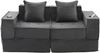 2-Sitzer Sofa aus Cord mit Seitentaschen & 2 Kissen, 162 x 78 x 66 cm, Dunkelgrau Bild 5