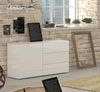 Dmora Kommode Benvenuta, Küchen-Sideboard mit 1 Tür und 3 Schubladen, Wohnzimmer-Buffet, Küchen-Sideboard, 100 % Made in Italy, 110 x 40 x 35 cm, glänzendes Weiß Bild 2