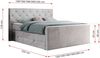 Boxspringbett KING VELEN, Doppelbett mit Multipocket-Matratze, Polsterbett mit Kopfstütze - 180x200 - Hellgrau Velours - H3 Bild 5