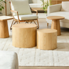 Couchtisch-Set, 2-teilig, 48 x 48 x H 38 / 38 x 38 x H 32 cm, platzsparend, MDF in Natur Bild 2
