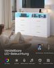VASAGLE Kommode mit LED-Beleuchtung und Ladestation, 6 Schubladen, modern, Schlafzimmer Wohnzimmer, weiß Bild 3
