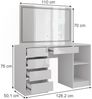 Schminktisch Sherry Weiß/Weiß Hochglanz 128.2 cm mit LED-Spiegel Vicco Bild 2