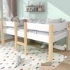 Bett 90x200 cm aus Kiefernholz mit Rausfallschutz – halbhohes Kinderbett im skandinavischen Stil, weiß lackiert Bild 2