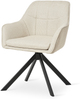 GOEURVANT 1437 Esszimmerstühle 4er-Set, 360° Drehbar, Webstoff - Beige Stoff Bild 5