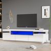 TV-Schrank 160 cm Weiß Hochglanz mit LED Beleuchtung 16 Farben, 3 Schubladen, Platz für Fernseher bis 70 Zoll Bild 1