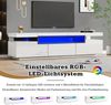 TV-Schrank 160 cm Weiß Hochglanz mit LED Beleuchtung 16 Farben, 3 Schubladen, Platz für Fernseher bis 70 Zoll Bild 5