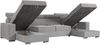 'FOX-U' Ecksofa, U-Form, mit Schlaffunktion und Bettkasten, Hellgrau, Stoff Bild 4