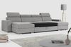 'FOX-U' Ecksofa, U-Form, mit Schlaffunktion und Bettkasten, Hellgrau, Stoff Bild 3