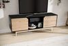 Lowboard Schwarz Eiche-Dekor 150x55x40cm TV-Kommode Modern mit Türen Bild 3