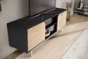 Lowboard Schwarz Eiche-Dekor 150x55x40cm TV-Kommode Modern mit Türen Bild 5