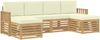 vidaXL Outdoor-Sofagarnitur 6 pcs Weiß und Creme 249 x 122,5 x 73 cm 3392265 Bild 2