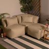 Icon Noa Modular Sofa für Erwachsene, Beige, Webstoff für Drinnen und Draußen, 3 Sitzer Ecksofa, Bequemer Sitzsack Sofa mit Füllung, Garten, Terrasse, Lounge, Wohnzimmer Bild 3