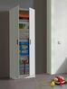 Dmora 2-türiger Mehrzweckschrank Aragorn, Zusatzschrank, Schuhregal mit 3 Regalen, modernes hohes Schuhregal, 59 x 37 x 180 cm, Weiß Bild 2