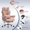 Ergonomischer Bürostuhl 200 kg blassrosa mit Fußstütze & Lendenwirbelstütze Bild 3