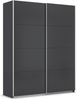 rauch Quadra, Kleiderschrank, Schiebetürenschrank, 2-türig, mit 2 Kleiderstangen und 4 Einlegeböden, Farbe Grau metallic, BxHxT 181x229x62cm Bild 3