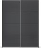 rauch Quadra, Kleiderschrank, Schiebetürenschrank, 2-türig, mit 2 Kleiderstangen und 4 Einlegeböden, Farbe Grau metallic, BxHxT 181x229x62cm Bild 2