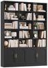 Homfa Bücherregal 209cm Bücherschrank Hochschrank Raumteiler Standregal, mit 15 offenen Fächern und 4 Türen, Holz, 150x23,7x209 cm, Schwarz Bild 4