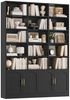 Homfa Bücherregal 209cm Bücherschrank Hochschrank Raumteiler Standregal, mit 15 offenen Fächern und 4 Türen, Holz, 150x23,7x209 cm, Schwarz Bild 5
