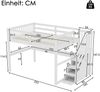 =WX000717AAK-1 Hochbett ,140x 200 ,Kinderhochbett, mit Stauraumschubladen und Unterbettschreibtisch, Weiß Bild 3