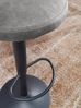 Barhocker Grau Wildlederoptik Hocker ohne Lehne 58 - 79 cm, Küchenhocker Stoff / Metall 100kg, Design Barstuhl Tresenhocker Drehbar Bistrohocker Bild 5
