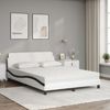 vidaXL Bett mit Matratze "Dover" Weiß und Schwarz 120x200 cm Kunstleder 3208383 Bild 3
