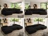 U-förmige Ecke, Ecksofa mit schlaffunktion und bettkasten, lose kissen, Wellenfeder, Big sofa XXL - CUBO U - Schwarz Boucle Bild 2