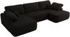 U-förmige Ecke, Ecksofa mit schlaffunktion und bettkasten, lose kissen, Wellenfeder, Big sofa XXL - CUBO U - Schwarz Boucle Bild 5