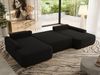 U-förmige Ecke, Ecksofa mit schlaffunktion und bettkasten, lose kissen, Wellenfeder, Big sofa XXL - CUBO U - Schwarz Boucle Bild 3
