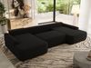 U-förmige Ecke, Ecksofa mit schlaffunktion und bettkasten, lose kissen, Wellenfeder, Big sofa XXL - CUBO U - Schwarz Boucle Bild 4