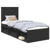 vidaXL Bettrahmen Schwarz 75 x 190 cm Massives Kiefernholz 3411074 Bild 2