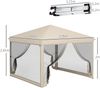 3x3 m Gartenpavillon mit UV-beständigen Moskitonetzen, Stahlrahmen und Tragetasche für Terrasse, Balkon und Partys (beige) Bild 5