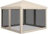 3x3 m Gartenpavillon mit UV-beständigen Moskitonetzen, Stahlrahmen und Tragetasche für Terrasse, Balkon und Partys (beige) Bild 2