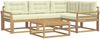 vidaXL Outdoor-Sofagarnitur 5 pcs Weiß und Creme 79 x 79 x 37 cm 3386409 Bild 2