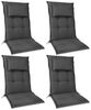Beautissu 4er Set Hochlehner Auflage HighLux HL 120 x 50 x 7 cm Anthrazit Bild 2