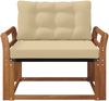 vidaXL Outdoor-Sofagarnitur Massives Akazienholz und Textilene Natur 3436325 Bild 5