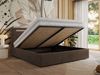 Polsterbett GOLD 5 CLASSIC 200 x 200 cm mit LED-Beleuchtung & Bettkasten, Doppelbett inkl. Lattenrost, Metall-Lift-System & Stauraum, Pocket Matratze - Braun Velvet - VIRE LUX Bild 3