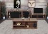 Wohnzimmerset aus TV-Rack, Sideboard, Kommode und Couchtisch HWC-K75, Schiebetür Staufächer, Industrial ~ braun Bild 1