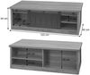 Wohnzimmerset aus TV-Rack, Sideboard, Kommode und Couchtisch HWC-K75, Schiebetür Staufächer, Industrial ~ braun Bild 3