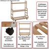 Bambus Pflanzenregal HWC-Q33, Blumentreppe Blumenständer Pflanzentreppe, 3 Ablagen Rollen 105x90x38cm ~ weiß Bild 2