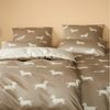 Elegante Mako Satin Bettwäsche Dogs 24540-7 Dackel Beige Creme 135x200 Bild 2