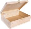 Creative Deco Holzkiste Natur mit Deckel und Schloss, Erinnerungsbox Baby Groß Holzbox mit Deckel Unlackiert Kasten Bild 1
